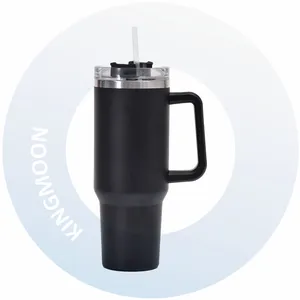 custom vacuum insulated stainless steel 40 oz tumbler cup with handle and straw adventure quencher travel 40oz stanleys