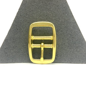 Boucles en laiton massif avec logo personnalisé Carosung Boucle de barre de talon avec étiquette privée Boucles à ardillon en laiton à <span class=keywords><strong>double</strong></span> barre centrale 1 "pour ceinture - Product Image 6