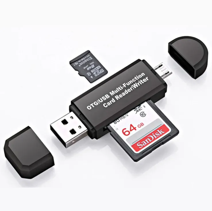 4 in 1 Micro USB OTG Adapter Micro USB to USB A TF SD Card Reader