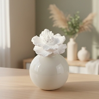 Diffuseur de parfum d'ambiance artisanal en porcelaine, motif floral, en céramique, pour huiles essentielles et aromathérapie