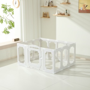Custom Eco-Friendly High-Density <b>Plastic</b> Solid Transparent Horizontal Sliding Quadrate <b>Fence</b> Panel Pet Dog Cage Gate - Product Image 6