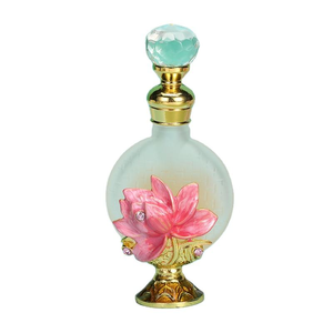 Botella de Perfume Vacía de 10 ml, con Tapa Redonda Plana de Cristal con Diseño de Margarita, para Aceites Esenciales y Perfumes - Product Image 2