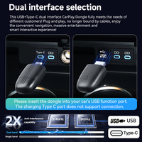 Grandnavi 2in1 USB CarPlay Dongle Android Auto Kontrol Setir Suara untuk Mobil Portabel Garansi 1 Tahun