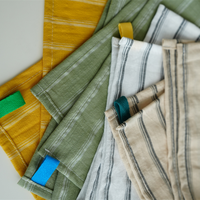 Essuie-tout de cuisine en coton et lin rayé, doux, absorbant, réutilisable, sans peluches, avec boucle de suspension pour le nettoyage domestique