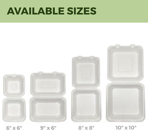 Disposable <b>Biodegradable</b> Sugarcane Bagasse Takeaway Lunch Container with Lid for Fast Food <b>Packaging</b> and Meal Delivery - Product Image 3
