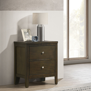 Clement Dark Cocoa <b>2</b>-<b>drawer</b> Nightstand Bedside Table - Product Image 1