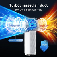 Ventilateur portable OEM personnalisé 2000 mAh à chargement USB, moteur sans balais, certifié CE FCC, commande par bouton avec mousqueton, faible MOQ