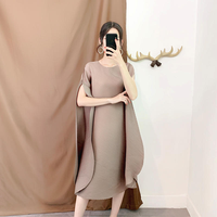 Collection d'été : Robe longue plissée décontractée haut de gamme pour femme, couleur unie, style vintage, avec volants amples et jupe naturelle coupe pomme – Fournisseur ODM