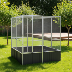 Jaula para Pájaros de Acero Galvanizado Antracita 84.1x85.6x83.3, Duradera para Exteriores, Moderna, Rectangular, Suministros para Aves - Product Image 2