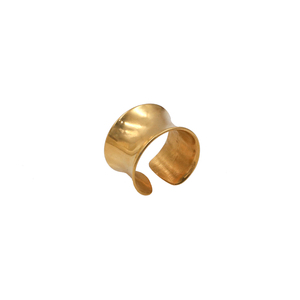 2024ファッションジュエリーパーソナリティステンレススチール14k18kゴールド防水調節可能オープンリング女性用男性ギフトジュエリー - Product Image 1