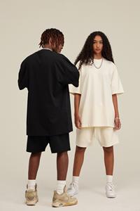 Placa gruesa impresión Logo Oversized T shit Heavyweight camisetas de alta calidad para hombres 305Gsm <span class=keywords><strong>en</strong></span> blanco cuello pequeño hombres camiseta para hombres - Product Image 3