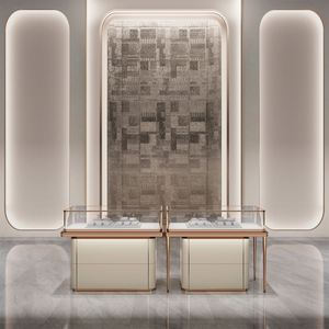 Stainless Steel Glass Floor Standing <b>Diamond</b> Show case Cabinet Modern Retail Store Jewelry Display showcase With Lock - Product Image 6