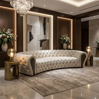 Canapé sectionnel capitonné incurvé de luxe moderne, design italien