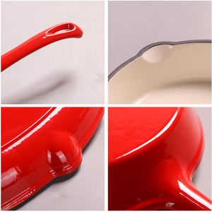 Poêles à soupe en fonte émaillée de 16 cm, 20 cm, 25 cm, vente en gros, poêle à frire, manche long, antiadhésif, ustensiles de cuisine - Product Image 6