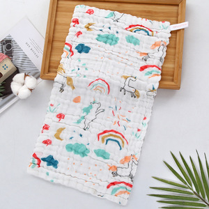 Toalla de gasa para bebé Qidou, 25x48 cm, estampado de dibujos animados de algodón puro para bebés - Product Image 1