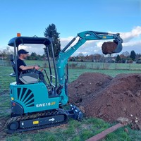 Mini-excavatrice certifiée CE, petite pelle sur chenilles, marque coréenne SWE18UF, 1,88 tonne, godet de 0,04 m³ pour la construction