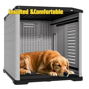 מלונה חיצונית חזקה וידידותית לסביבה לכלבים גדולים, בית כלבים עמיד ועמיד בפני שחיקה - Product Image 5