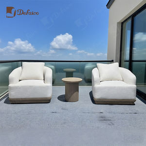 أثاث فاخر خارجي من خشب الساج مع غطاء ناعم مقاوم للماء-طقم فيلا لحديقة الفندق ، - Product Image 2