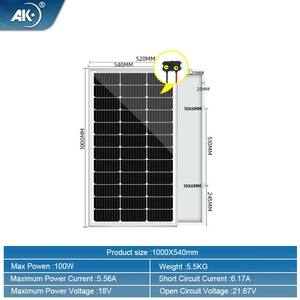 แผงโซลาร์เซลล์ <span class=keywords><strong>AK</strong></span> Glass 100W 18V 36V แบบ Half Cell PERC ประสิทธิภาพ 22% โครงอะลูมิเนียมชุบอโนไดซ์ CE ROHS กระจกนิรภัยแบบ Low Iron หนา 3.2 มม. 600W - Product Image 4