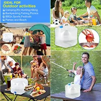 GSD Conteneur d'eau pliable extérieur avec robinet pour le camping Cruche de stockage d'eau pour l'extérieur, la randonnée, le sac à dos Kit de survie