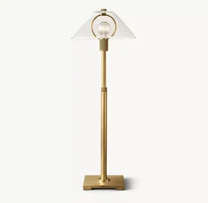Modern Simple European Design White Fabric Lampshade Side Study Light Table Lamp For Living Room Brass Desk Lamp