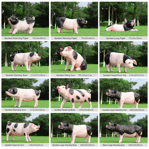 Sculptures de famille de cochons en fibre de verre, directement de l'usine, statues de truie blanche et de porcelets pour exposition sur le thème de la ferme - Product Image 5