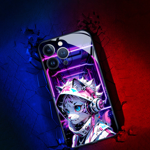 Bán buôn bằng giọng nói-kích hoạt chiếu sáng điện thoại di động Trường hợp đối với iPhone 15 Pro15 Pro Max Tempered Glass <span class=keywords><strong>LED</strong></span> trường hợp - Product Image 3