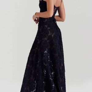 Vestidos Maxi Casuales sin Mangas de Algodón con Encaje de Color Sólido, Ecológicos y Tejidos a Medida, Nueva Llegada 2025 para Damas - Product Image 5