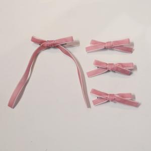 Nuevo Juego de 4 Pinzas para el Cabello con Lazo, Pinzas para el Cabello de Terciopelo para Niñas, Color Sólido, Accesorios para el Cabello de Princesa - Product Image 4