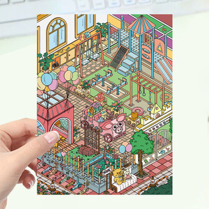 Redbook DIY escena manuales dibujos animados paisaje pegatinas múltiples mundos en miniatura 3D pequeño PVC Anime estilo casas alivio del estrés - Product Image 6