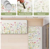 Tapis anti-fatigue pour sol de cuisine, tapis de cuisine à motif floral, ensembles de 2, tapis de sol de cuisine rembourrés, tapis antidérapant pour se tenir debout