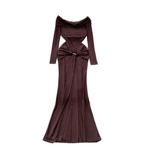 Vestido MIDI informal ajustado elegante de verano para mujer, encaje imperial, transpirable, ecológico, antiestático, lavable, con logotipo frontal - Product Image 1