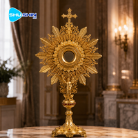 Statue d'ange en bronze coulé électrolytique patiné, monstrance, croix, décoration d'autel d'église, tabernacle religieux catholique pour la prière