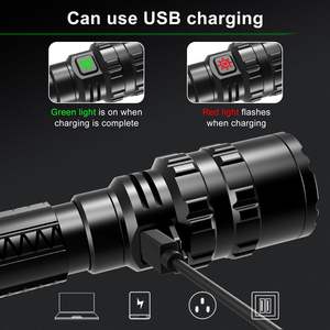 Linterna LED Táctica con Zoom y Luz Estroboscópica, Tipo-C T6 2000LM, Recargable con Batería 18650, Resistente a Impactos, Venta al Por Mayor - Product Image 3