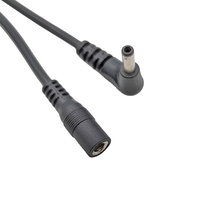 Cordon d'alimentation cc noir blanc DC 5.5*2.1/5.5*2.5mm DC 90 degrés à Angle droit mâle à femelle prise Jack rallonge pour caméra CCTV