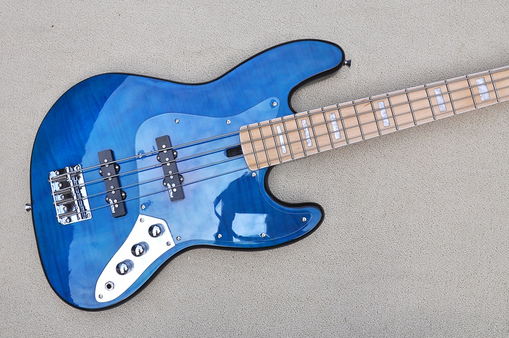 【お得】 Flyoung Blue4弦エレクトリックベースギターメープルネック ベース