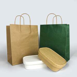 Bolsa de Papel Kraft Marrón con Asa y Logotipo Personalizado, para Supermercado, para Pizza, Leche, Sushi, Gelatina - Product Image 4