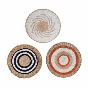 Runde Buerodekoration Heimtextilien Artikel Gelbe Wohnaccessoires Rattan <strong>Docht</strong> Wandkorb Christliche Wandkunst Bunte Chinesische - Product Image 2