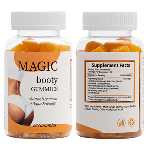 Натуральные жевательные конфеты Magic Booty Gummies для увеличения ягодиц, для красоты, халяль/кошер, с антиоксидантной поддержкой - 60 жевательных конфет - Product Image 1