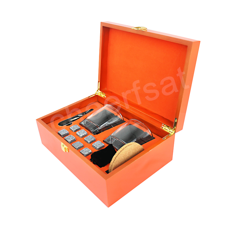 Хорошая идея, многоразовый кубик льда для виски, камень для камня, деревянная коробка, набор камней для виски и стаканов