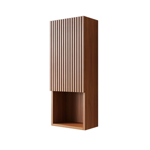 <span class=keywords><strong>Armoire</strong></span> <span class=keywords><strong>murale</strong></span> de salle de bain en bois cannelé <span class=keywords><strong>avec</strong></span> étagère ouverte, <span class=keywords><strong>armoire</strong></span> de rangement latérale pour salle de bain <span class=keywords><strong>avec</strong></span> compartiment caché, organisateur mural - Product Image 2