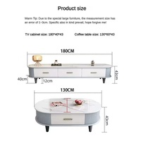 Ensemble Meuble TV et Table Basse en Pierre Frittée de Luxe Moderne – Design Écologique, Durable, Simple et Élégant pour la Maison