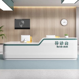 Banco della reception della stazione degli infermieri di buona qualità in legno <span class=keywords><strong>bianco</strong></span> per la reception della farmacia Design personalizzato per la reception clinica dell'hotel - Product Image 3