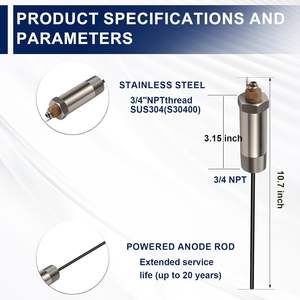 <span class=keywords><strong>Anode</strong></span> en titane (avec support) pour <span class=keywords><strong>chauffe</strong></span>-<span class=keywords><strong>eau</strong></span> (réservoir de 10 à 45 gallons) – Anti-rouille, réduit le calcaire, élimine les odeurs - Product Image 4