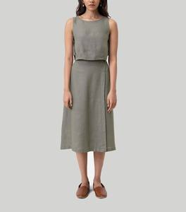 Jupe midi décontractée vintage en mousseline respirante, douce, antistatique, à taille basse et à superposition - Product Image 4