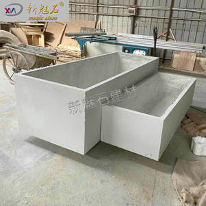 New Magic Stone Grc Concrete <b>Planter</b> <b>Box</b> Custom Size White Floor Standing Outdoor Planting Container - Product Image 1