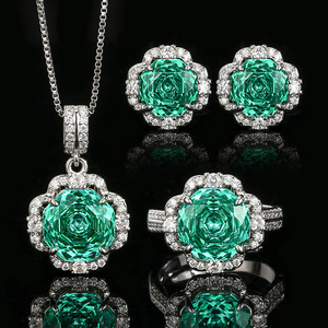 XILIANGFEIZI Nuevo producto para mujer, conjunto de joyería vintage con aretes, collares y anillos, venta al por mayor - Product Image 1