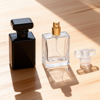 Bouteilles en verre vides de 30 ml, 50 ml, 100 ml pour parfum et crème pour le visage, avec couvercles, personnalisables avec gravure mate, impression sérigraphique de logo, vente en gros, haute qualité