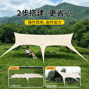 Swallowtail <b>Canopy</b> Oxford Cloth 3.3x3.6m 3.3x4.5m 3.3x5.6m Portable Outdoor Camping <b>Tent</b> Star Anise Shape - Product Image 3