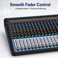 Console de mixage audio professionnelle V16-USB 16 canaux avec 24 effets DSP, égaliseur 7 bandes, USB et Bluetooth pour studio, scène et diffusion en direct